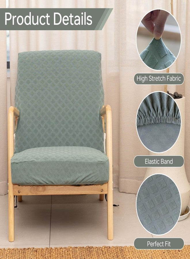 SONNACH Stretch Arm Chair Covers,Mid-Century Modern Chair Cover Reading Armchair Covers,Upholstered Living Room Chair Covers Waffle Fabric Armchair Cover for Bedroom, Balcony (sage) - Image 5